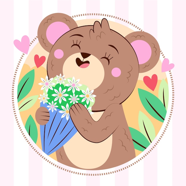 Free vector hand drawn female bear illustration