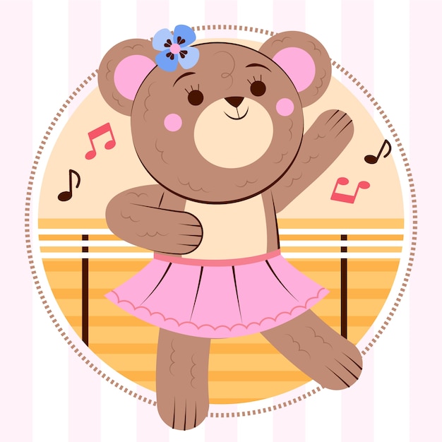 Free Vector hand drawn female bear illustration