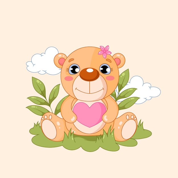 Free vector hand drawn female bear illustration