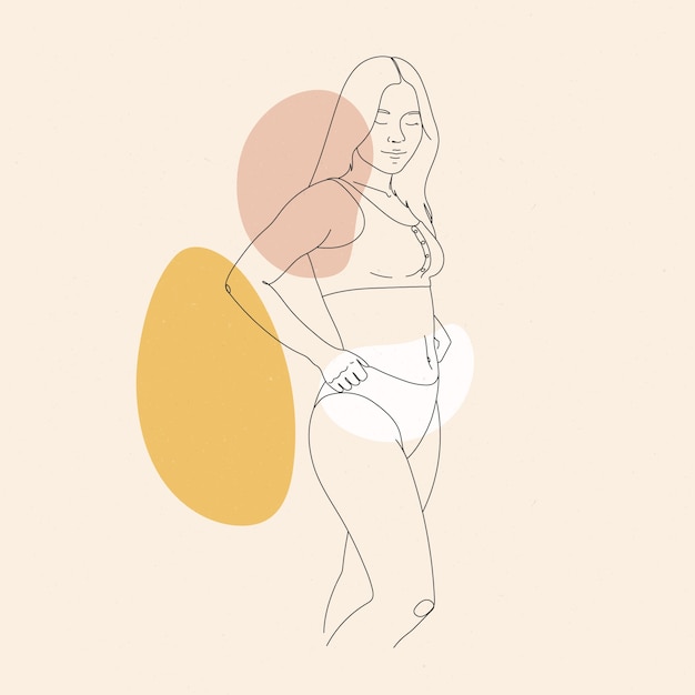 Hand drawn female body outline