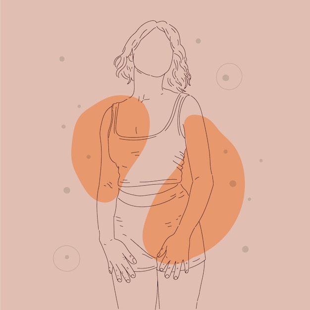 Free vector hand drawn female body outline