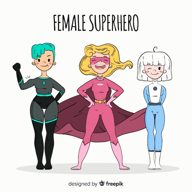 Download Free Download Free Hand Drawn Female Superhero Character Collection Use our free logo maker to create a logo and build your brand. Put your logo on business cards, promotional products, or your website for brand visibility.