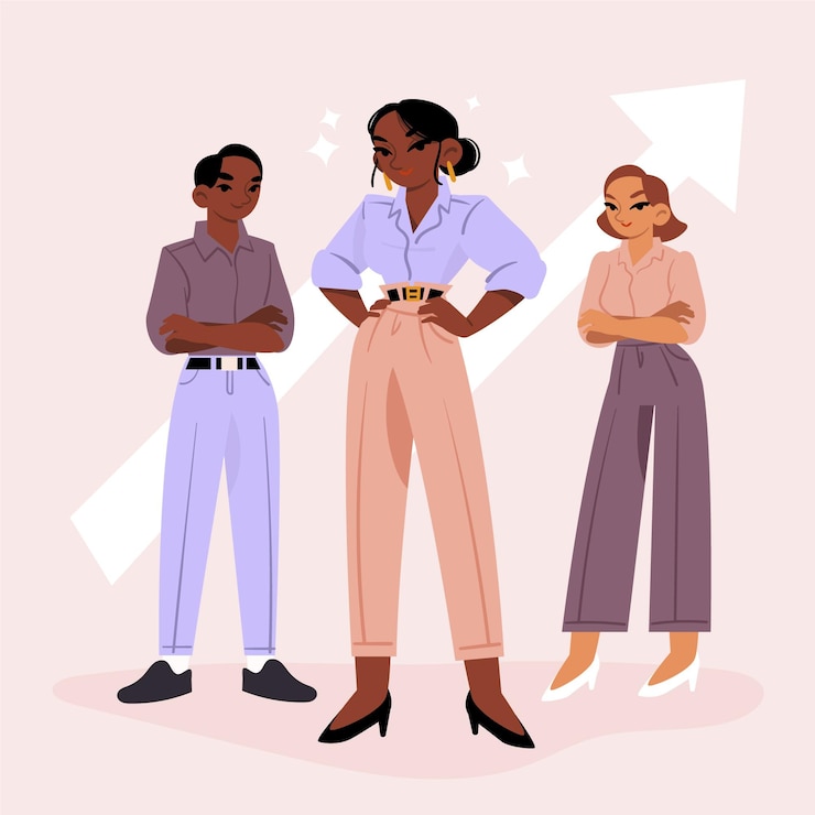 Free Vector hand drawn female team leader
