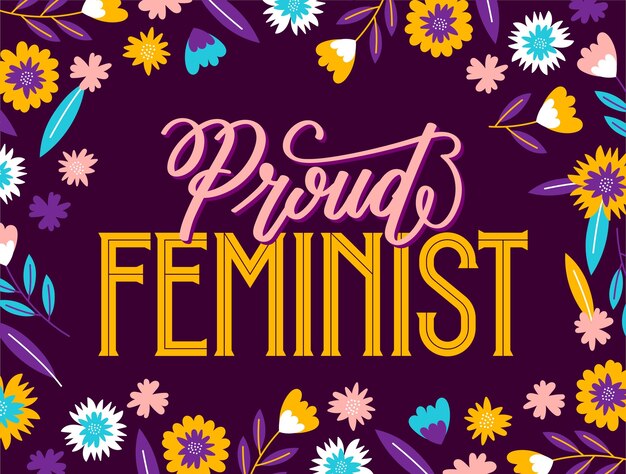 Free vector hand drawn feminist lettering