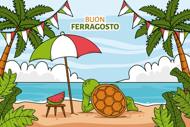 Hand drawn ferragosto background