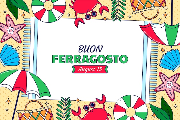 Free vector hand drawn ferragosto background