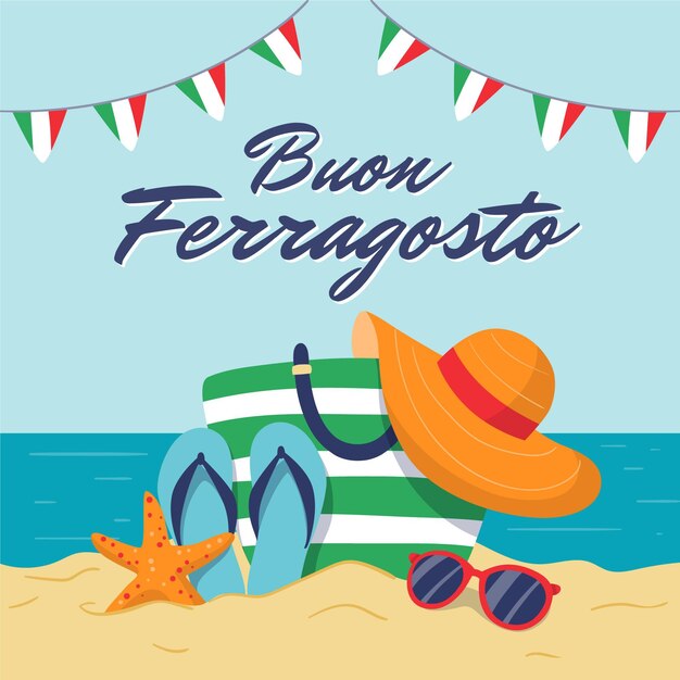 Hand drawn ferragosto illustration