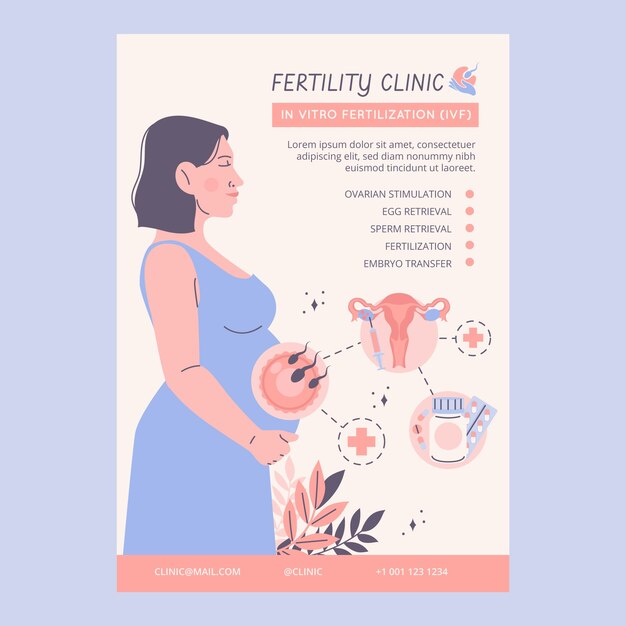 Hand drawn fertility clinic poster