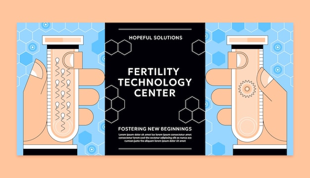Vettore gratuito modello di clinica per la fertilità disegnato a mano