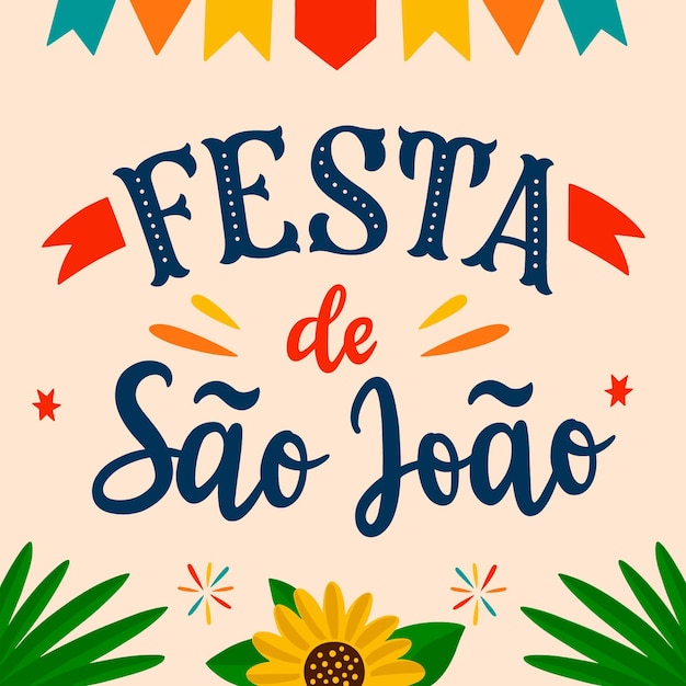 Free vector hand drawn festa de sao joao lettering