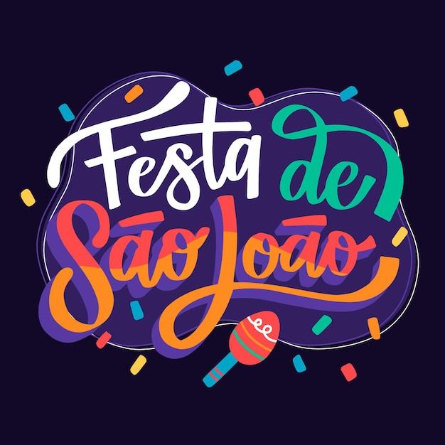 Hand drawn festa de sao joao lettering