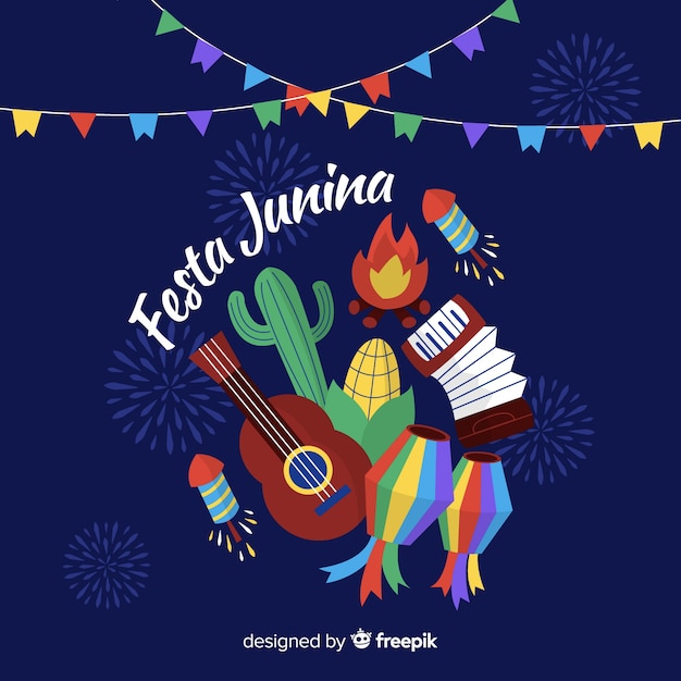 Free vector hand drawn festa junina background