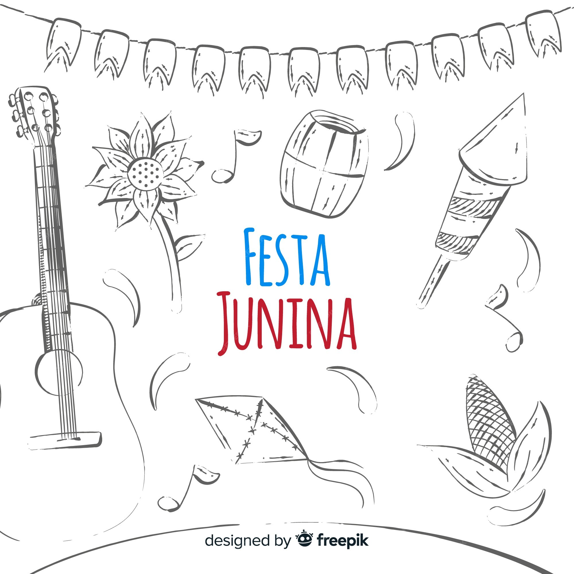 FREE! - Desenhos de Festa Junina para Colorir