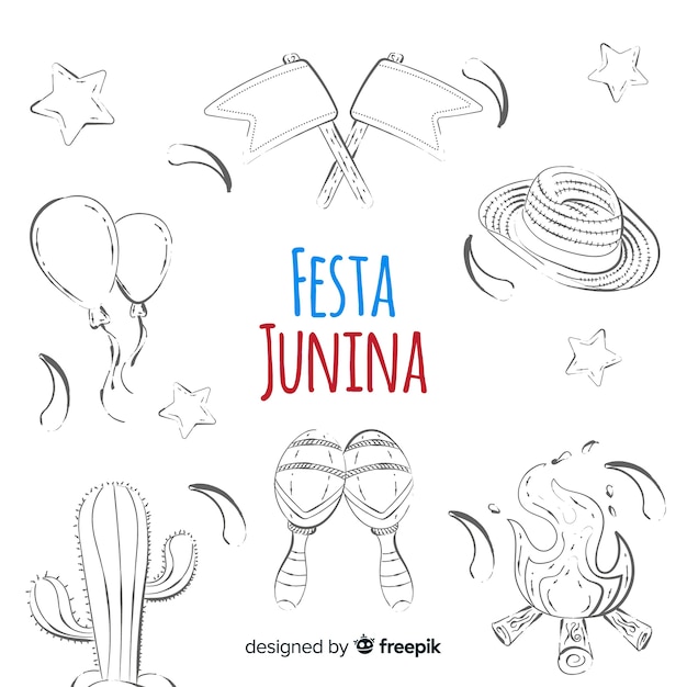 Hand drawn festa junina background