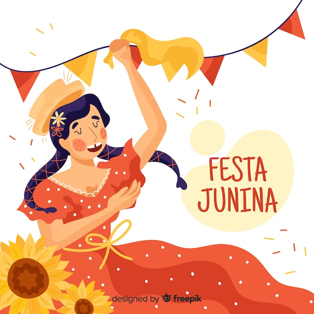 Hand drawn festa junina background