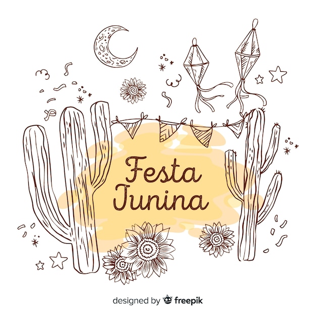 Hand drawn festa junina background