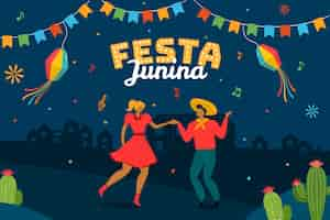 Vettore gratuito collezione festa junina disegnata a mano