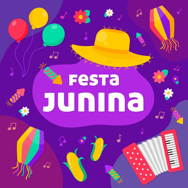 Hand-drawn festa junina concept
