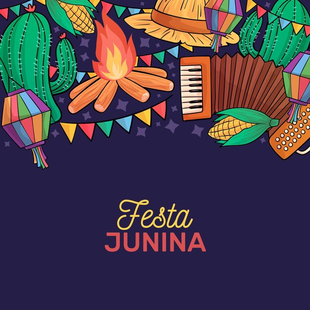 Hand drawn festa junina concept