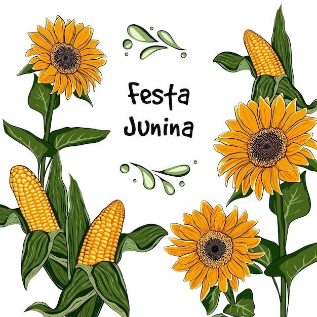 Vettore gratuito festa junina disegnata a mano