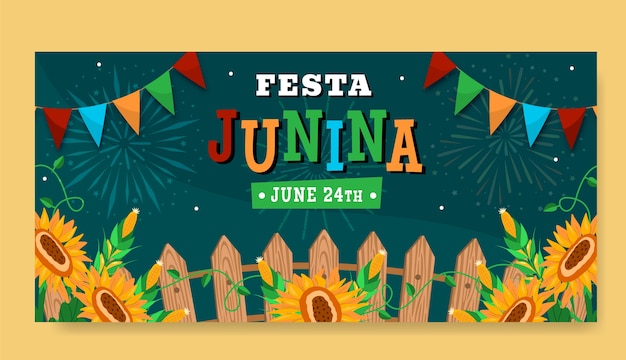 Sfondo di festas juninas disegnato a mano