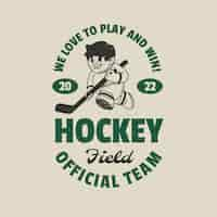 Free vector hand drawn field hockey logo