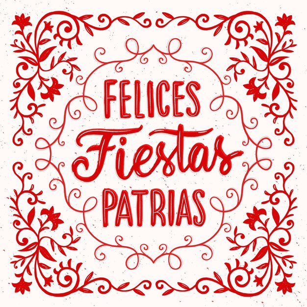 Hand drawn fiestas patrias de peru lettering