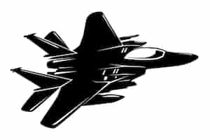 Free vector hand drawn fighter jet silhouette