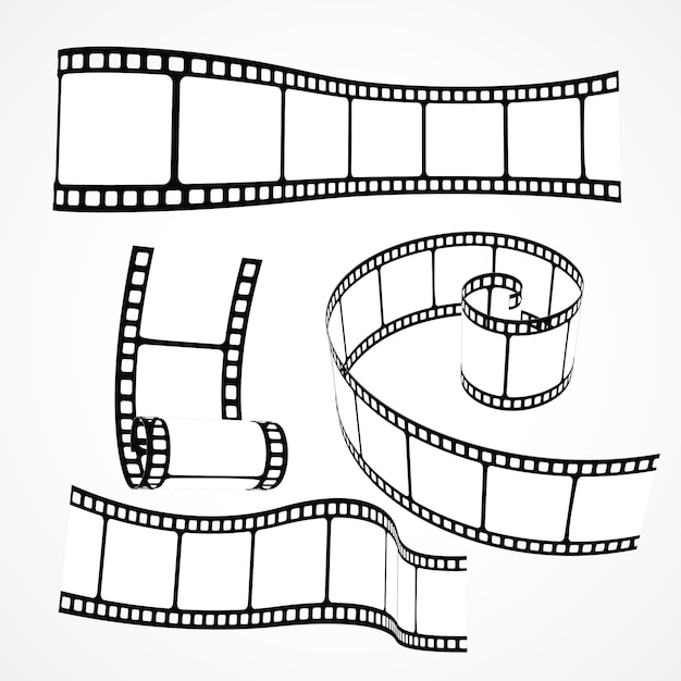 Set 3d vettore strip strip bobina