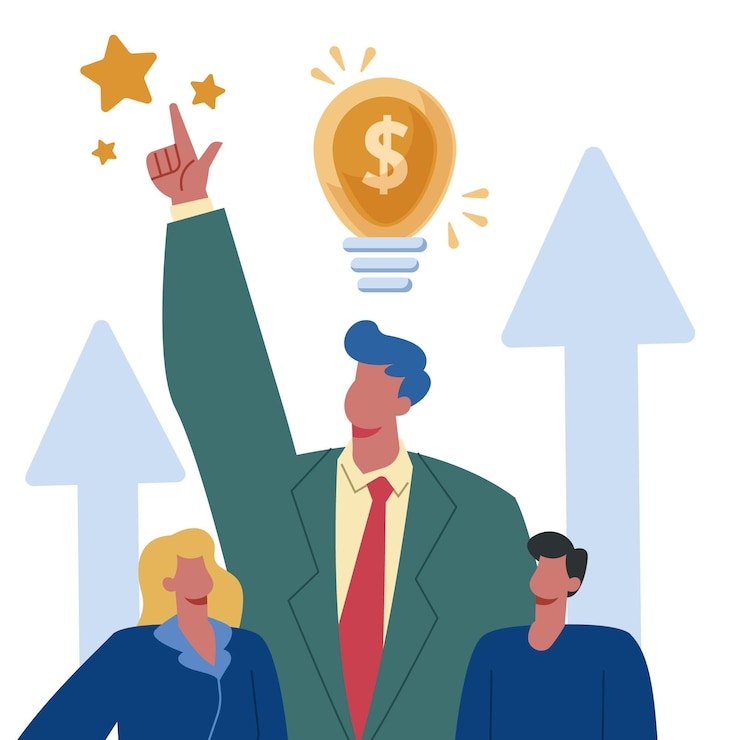 Free Vector hand drawn finance leaders concept