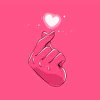 Free vector hand-drawn finger heart concept