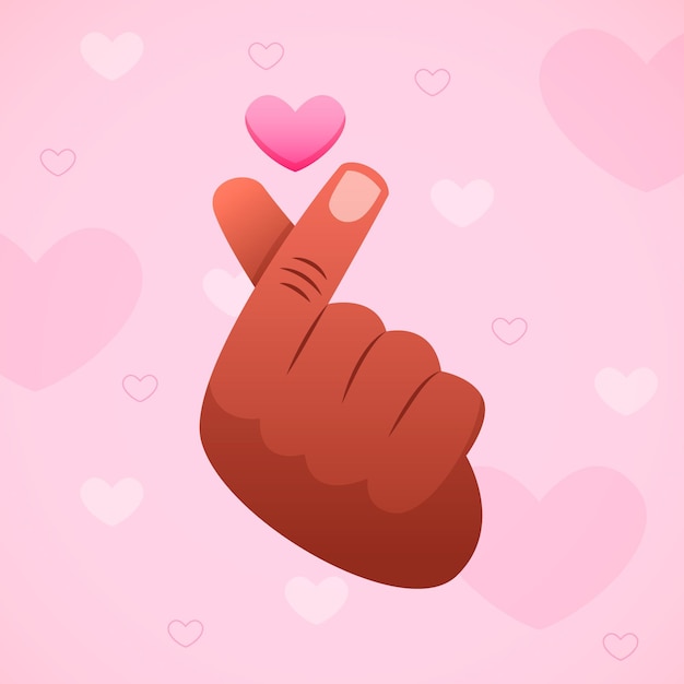 Free vector hand drawn finger heart illustration