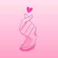 Free vector hand-drawn finger heart style