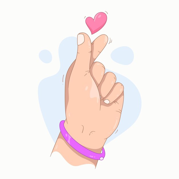 Hand drawn finger heart