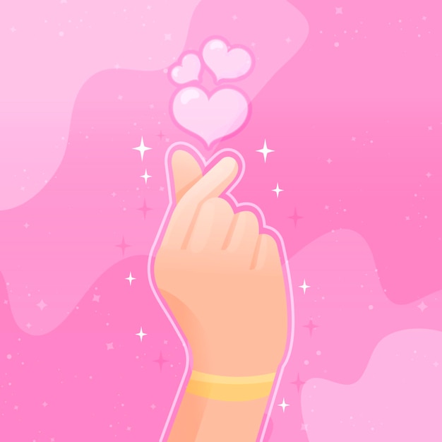 Free vector hand drawn finger heart