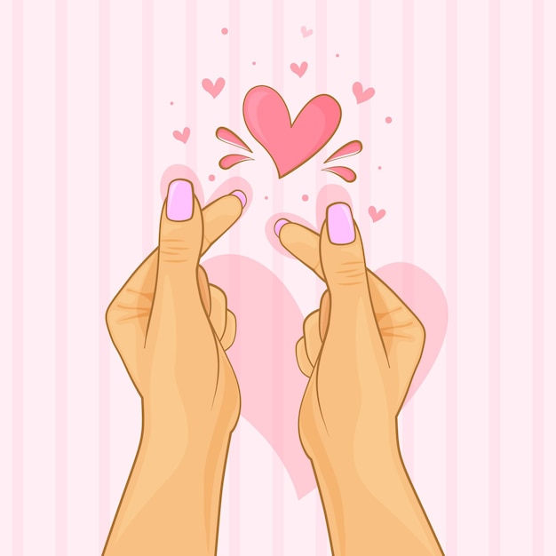 Free vector hand drawn finger heart