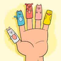 Free vector hand drawn finger puppet