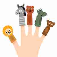 Free vector hand drawn finger puppets collection