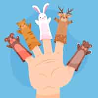 Free vector hand drawn finger puppets collection