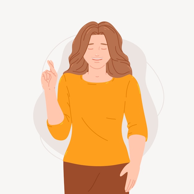 Free vector hand drawn fingers crossed illustration