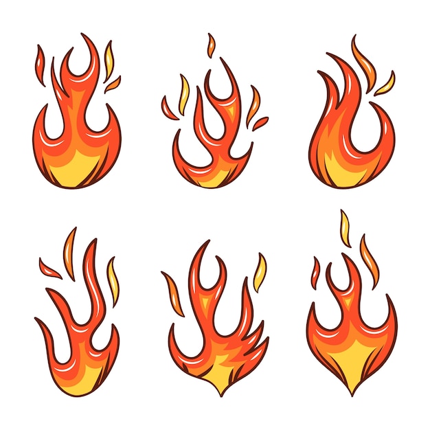 Hand drawn fire cartoon illustration