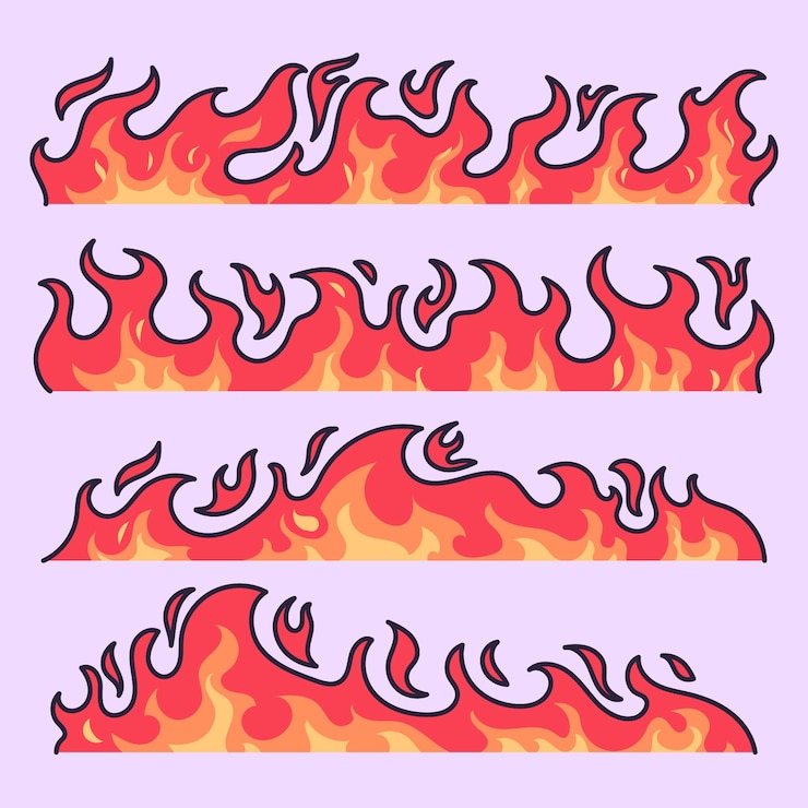 Free Vector hand drawn fire  cartoon illustration