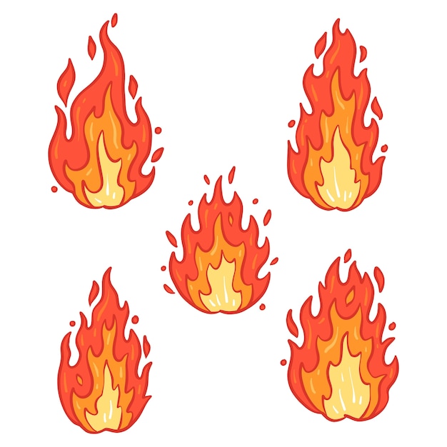 Free vector hand drawn fire cartoon illustration