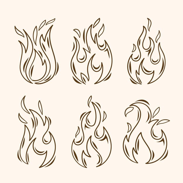 Hand drawn fire outline illustration