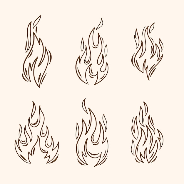 Free vector hand drawn fire outline illustration