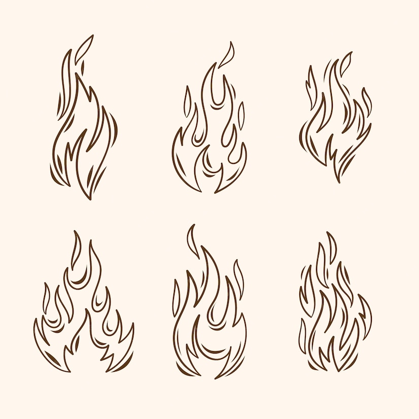Free Vector Hand drawn fire outline illustration