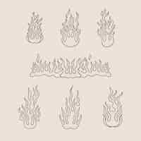 Free vector hand drawn fire outline illustration