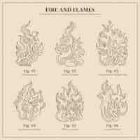 Free vector hand drawn fire outline illustration