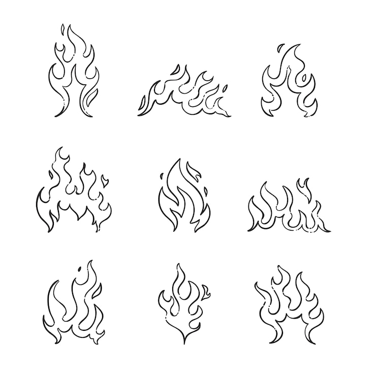 Free Vector hand drawn fire outline illustration