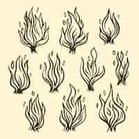 Free vector hand drawn fire outline illustration